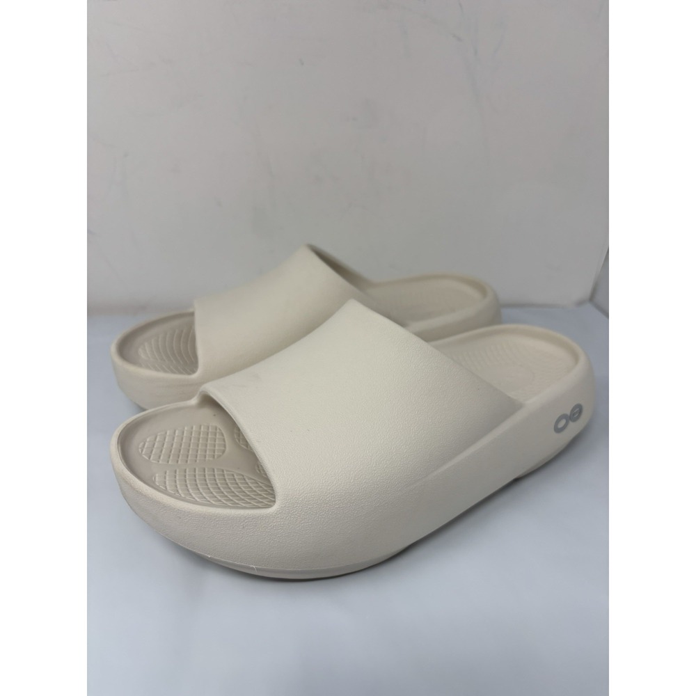 OOFOS OOahh Plus Chalk Slides Sandals Women's Size 7